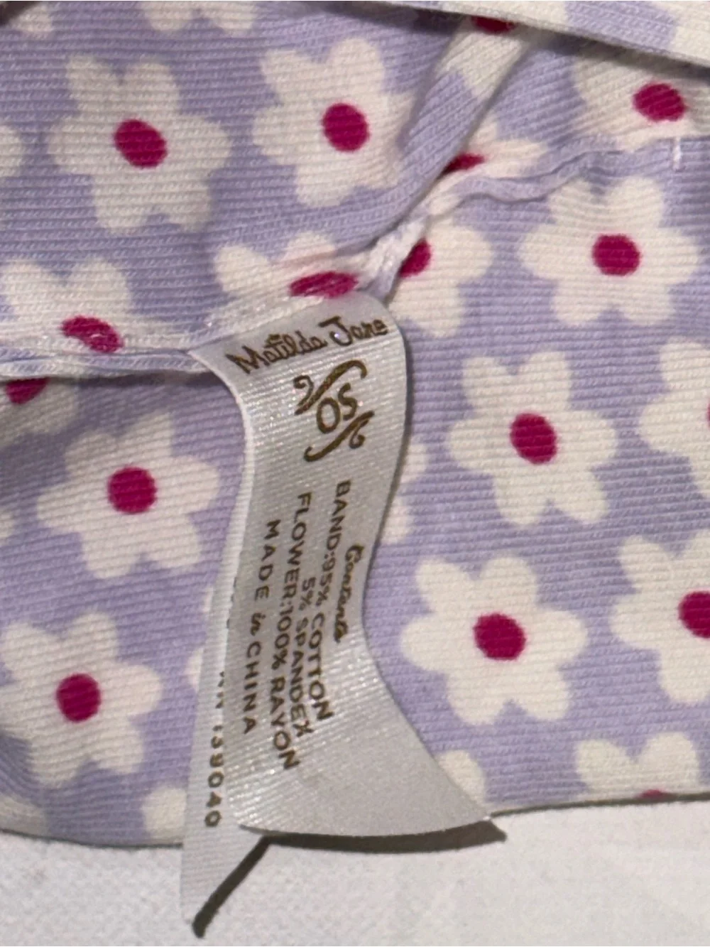 Matilda Jane Lavender Daisy Headband with Pink Rosette & Mint Leaves
